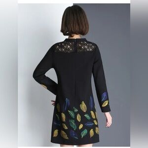 Dan Munier Embroidered Black Dress